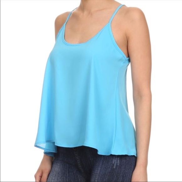 Blue spaghetti strap camisole. - Picture 2 of 4